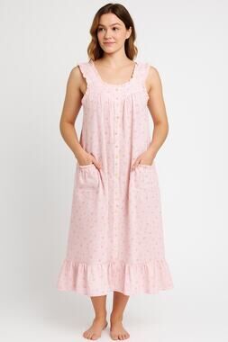 NWT Vintage Miss Elaine for Lord & Taylor Cotton Floral sleeveless Nightgown M